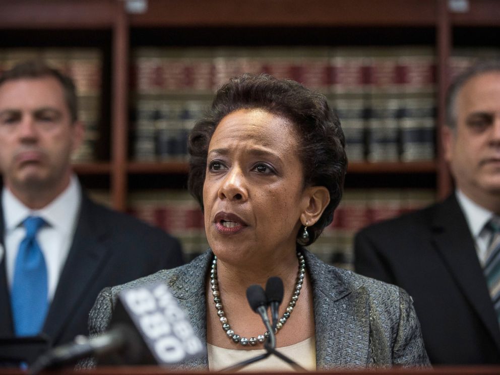 PHOTO: Loretta Lynch, United States Attorney for the Eastern District of New York, speaks at a press conference, April 28, 2014, in New York City.