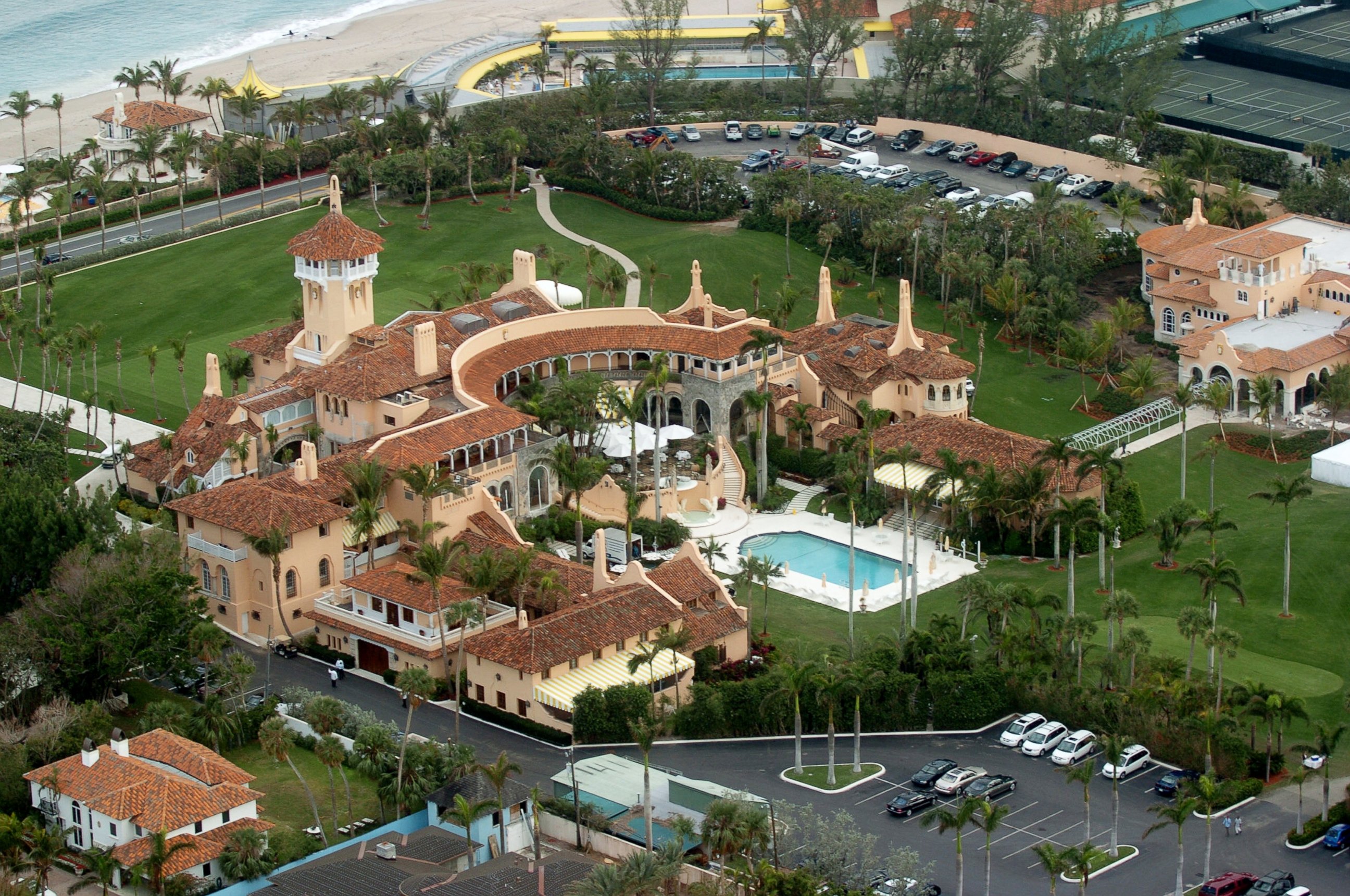 PHOTO: Aerial view of Mar-a-Lago is seen here in Palm Beach, Florida. 
