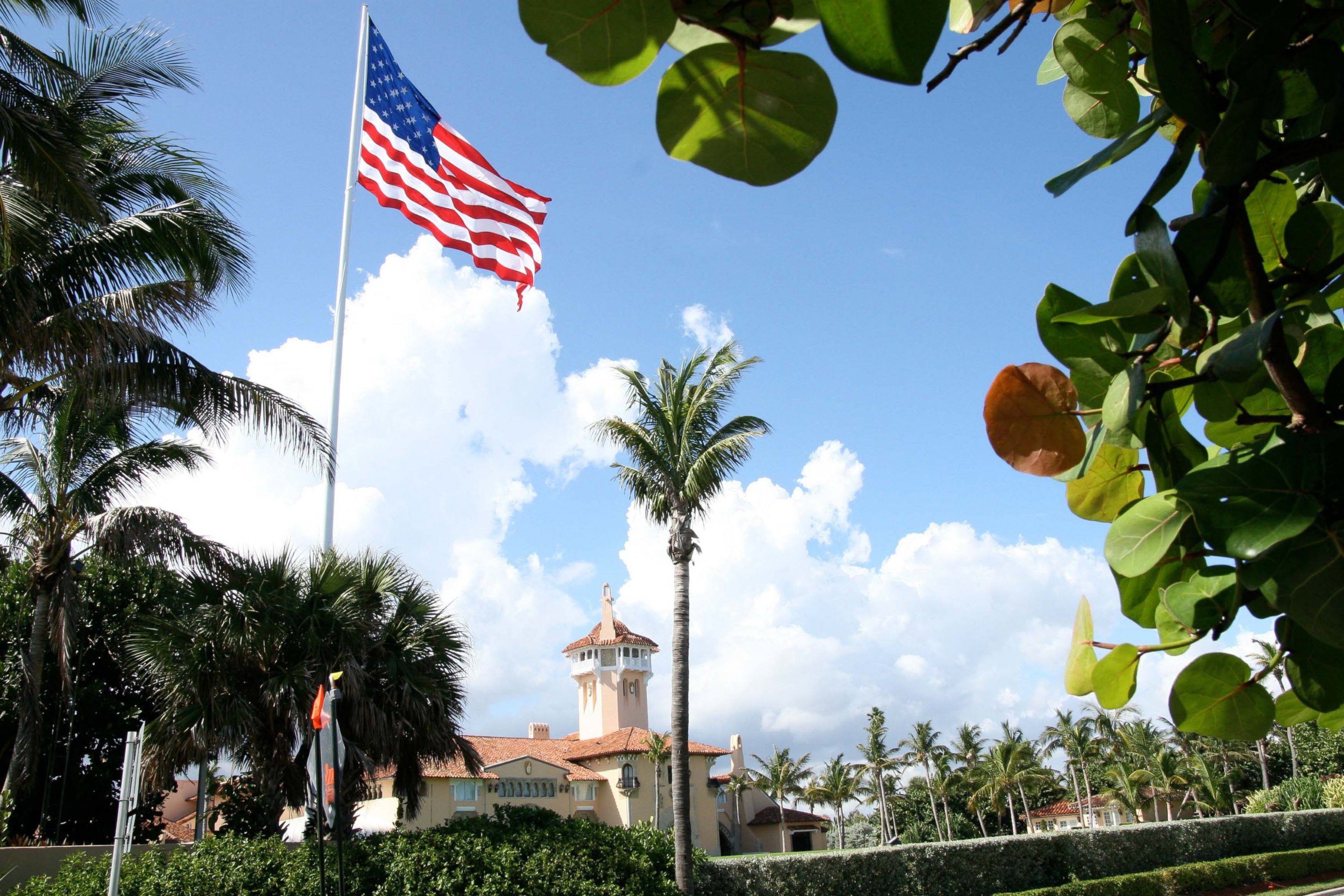 PHOTO: An American flag flies over Donald Trump's Mar-A-Lago club in Palm Beach, Florida. 