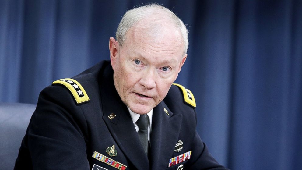 Joint Chiefs of Staff Chairman General Martin Dempsey speaks to the press about the ongoing bombing campaign against militants in Iraq and Syria during a news conference at the Pentagon on Sept. 26, 2014 in Arlington, Va.