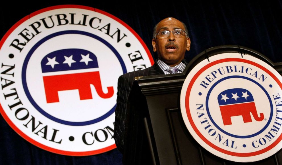 PHOTO: Embattled Republican National Committee Chairman Michael Steele addresses a meeting of state party chairmen May 20, 2009 in Baltimore, Md.