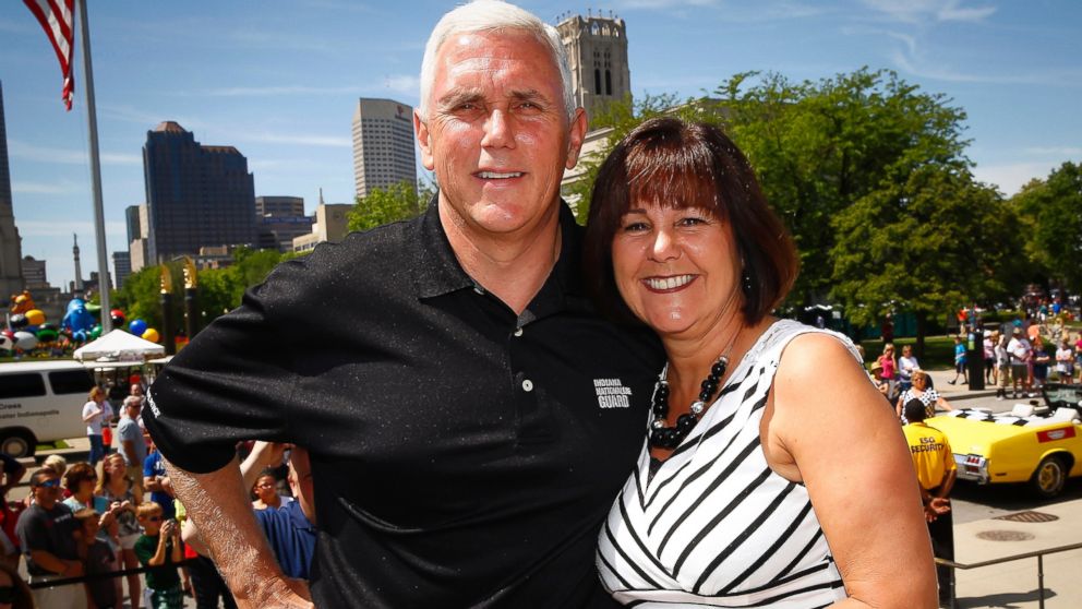 Mike Pence and wife Karen Pence attends the 2014 IPL 500 Festival Parade during the 2014 Indy 500 Festival, May 24, 2014, in Indianapolis, Indiana.