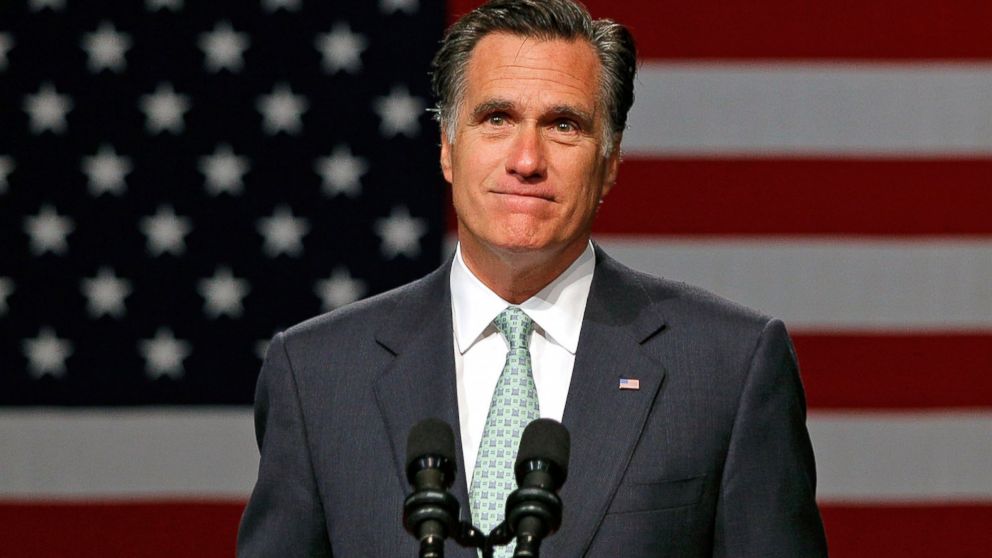 In this file photo, former Republican presidential candidate, Gov. Mitt Romney speaks during a campaign stop at Lansing Community College, May 8, 2012, in Lansing, Mich.