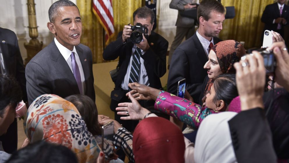 Chants of '4 More Years' for President Obama at White House Eid