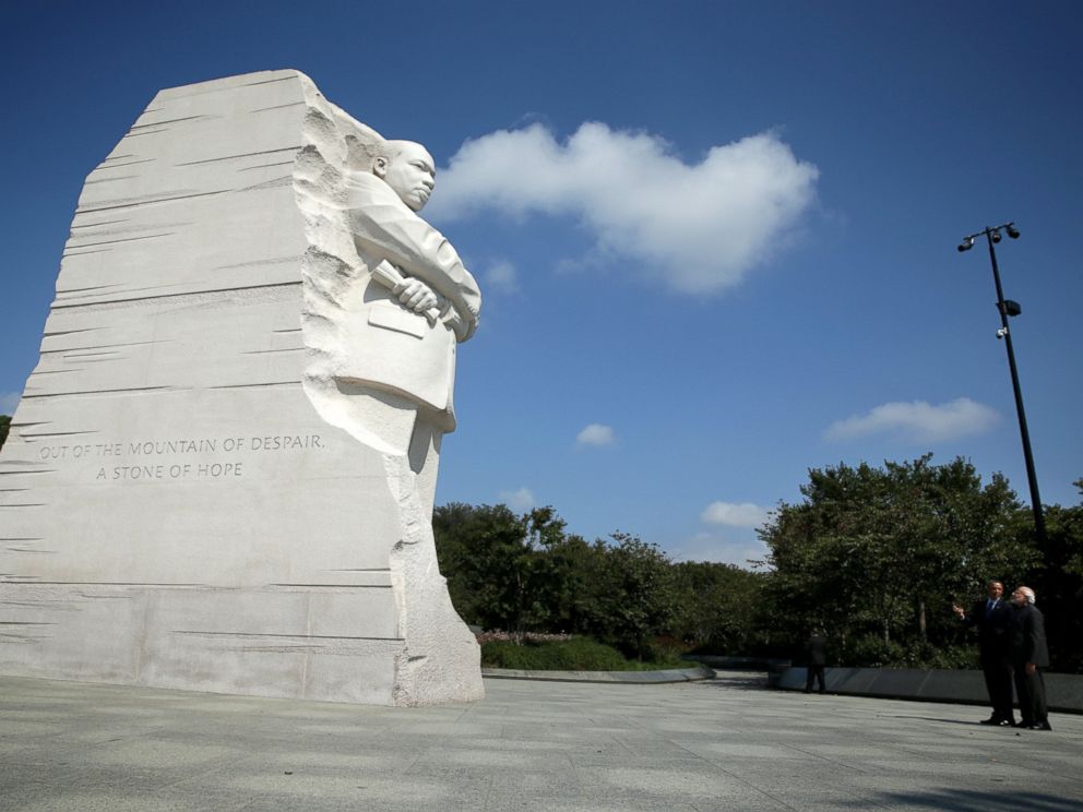 PHOTO: President Barack Obama visits the Martin Luther King Memorial with Indian Prime Minister Narendra Modi after an Oval Office meeting at the White House, Sept. 30, 2014, in Washington.