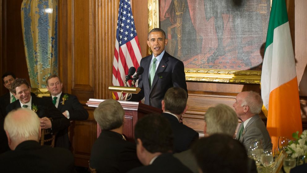 President Barack Obama delivers remarks at the Friends of Ireland luncheon, March 15, 2016, in Washington.