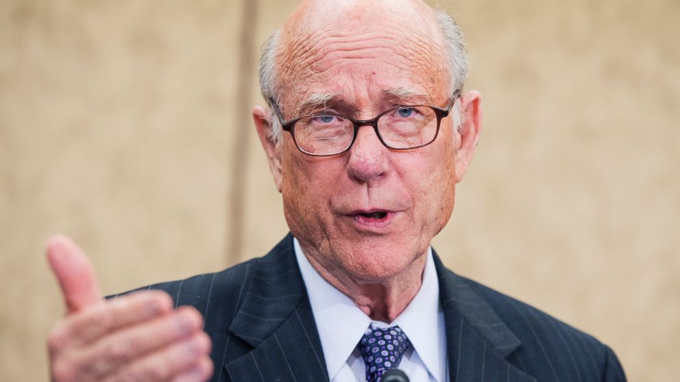 Pat Roberts is pictured speaking on April 10, 2014 in Washington, D.C.