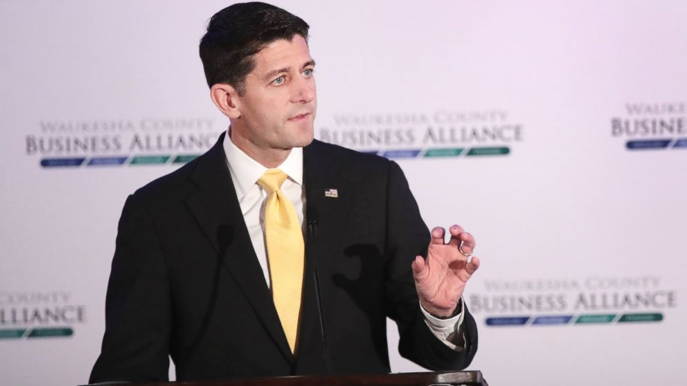 Speaker of the House Paul Ryan speaks with business and community leaders at the Waukesha County Business Alliance luncheon, Oct. 13, 2016, in Brookfield, Wisconsin.