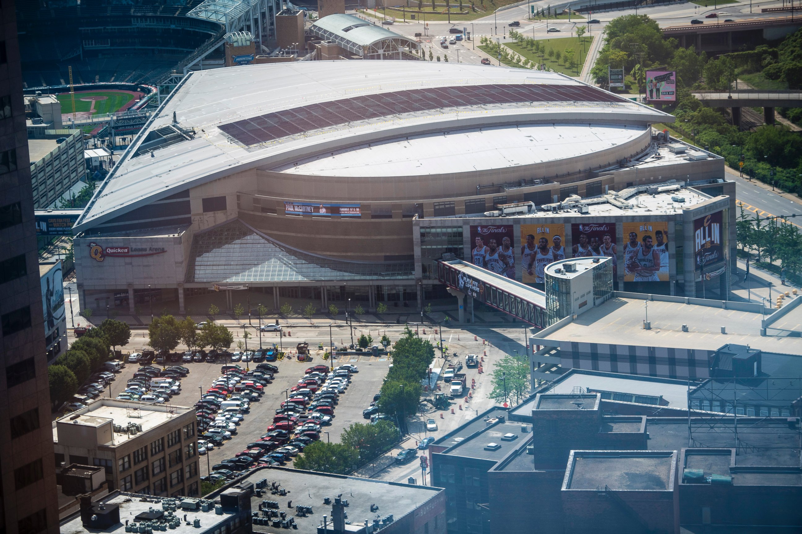 PHOTO: The Quicken Loans Arena, home of the Cleveland Cavaliers and where the RNC will be hosted, is seen downtown in Cleveland, June 3, 2016.