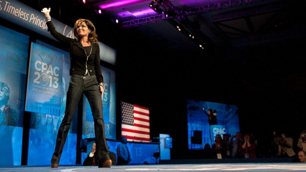 Former Governor of Alaska Sarah Palin during the 2013 Conservative Political Action Conference at the Gaylord National Resort & Conference Center at National Harbor, Md., March 16, 2013.