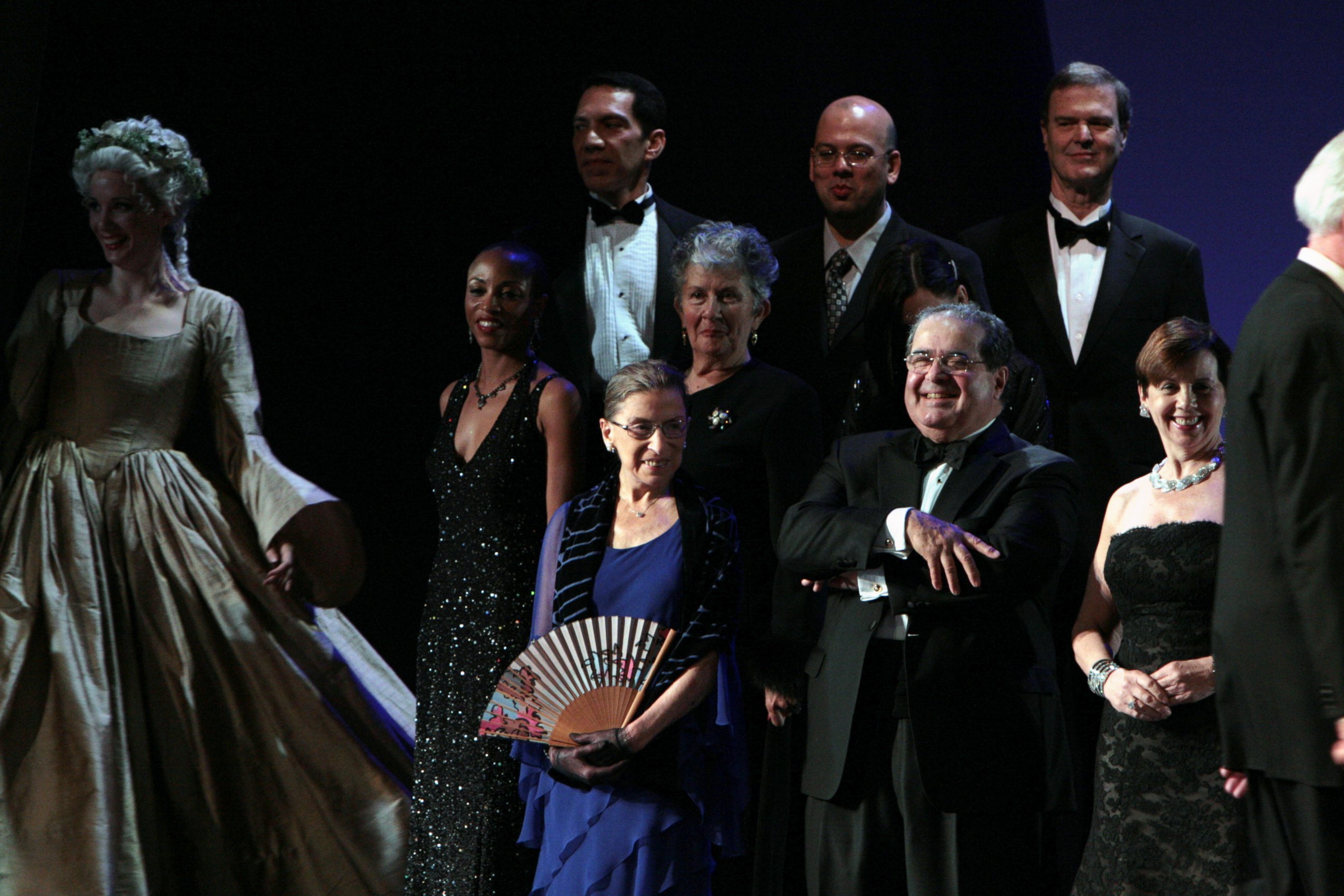 PHOTO:Justice Ruth Bader Ginsburg and  Justice Antonin Scalia appear onstage during opening night of the Washington National Opera production of Ariadne Auf Naxos at The Kennedy Center Opera House, Oct. 2009, in Washington. 
