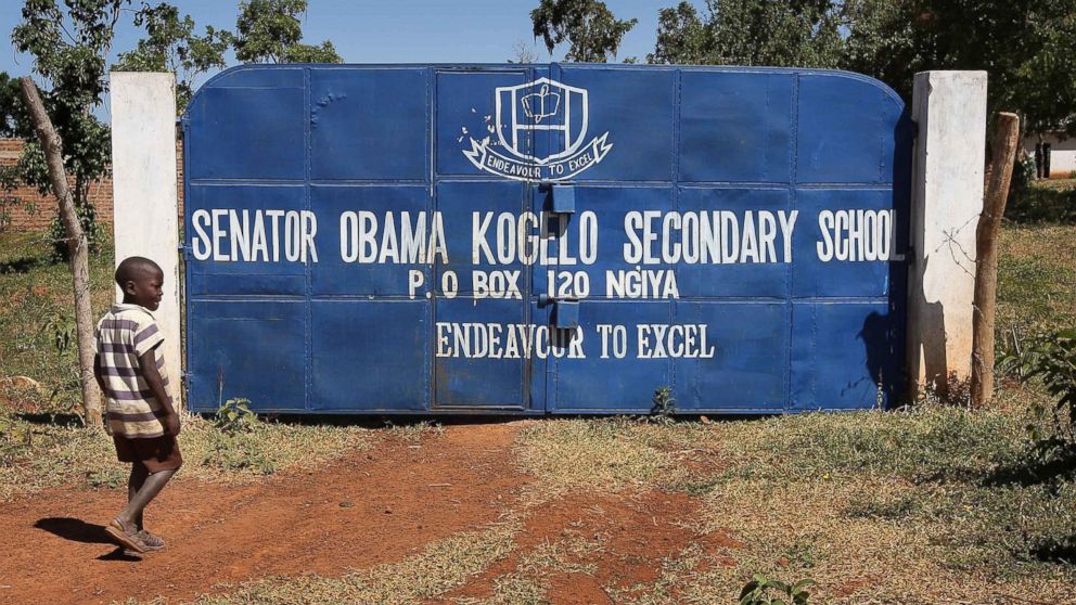 PHOTO: A boy passes the gates of a school named after Senator Barack Obama in Kogelo, Western Kenya, Jan. 12, 2007. 