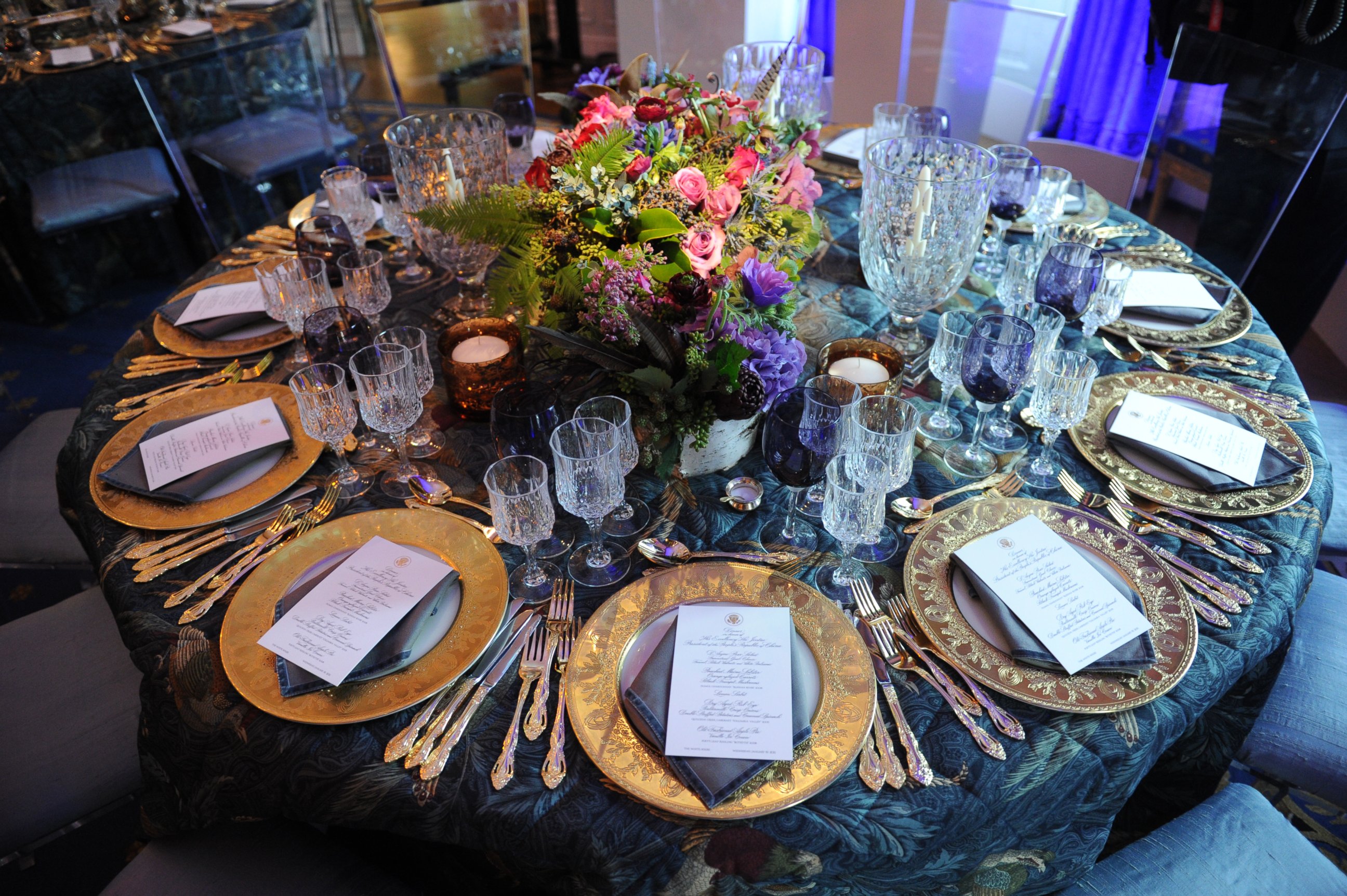 PHOTO: A table setting in the Blue Room at the White House State Dinner, Jan. 19, 2011 in Washington.