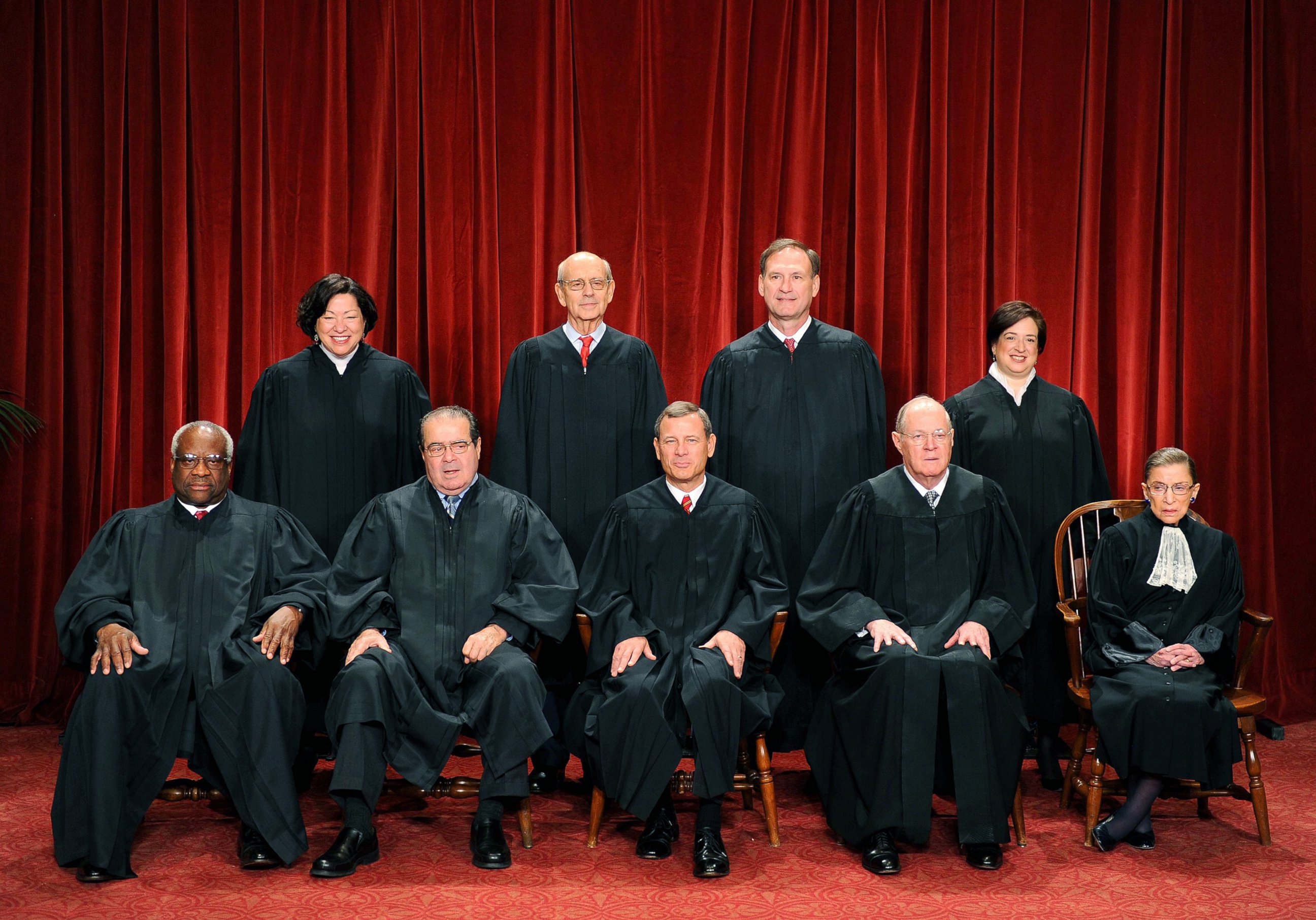 PHOTO: The Justices of the U.S. Supreme Court sit for their official photograph on Oct. 8, 2010 at the Supreme Court in Washington.