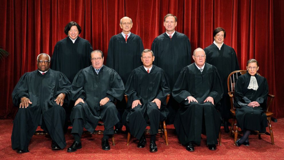 The Justices of the U.S. Supreme Court sit for their official photograph on Oct. 8, 2010 at the Supreme Court in Washington.