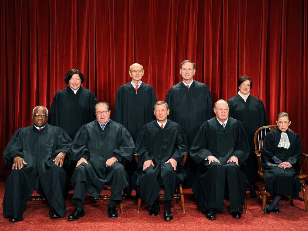 PHOTO: The Justices of the U.S. Supreme Court sit for their official photograph on Oct. 8, 2010 at the Supreme Court in Washington.