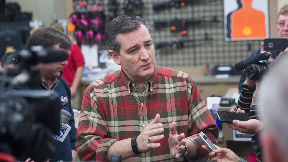 Republican presidential candidate Sen. Ted Cruz, R-TX, speaks to the press during a campaign event at CrossRoads Shooting Sports gun shop and range, Dec. 4, 2015 in Johnston, Iowa. 