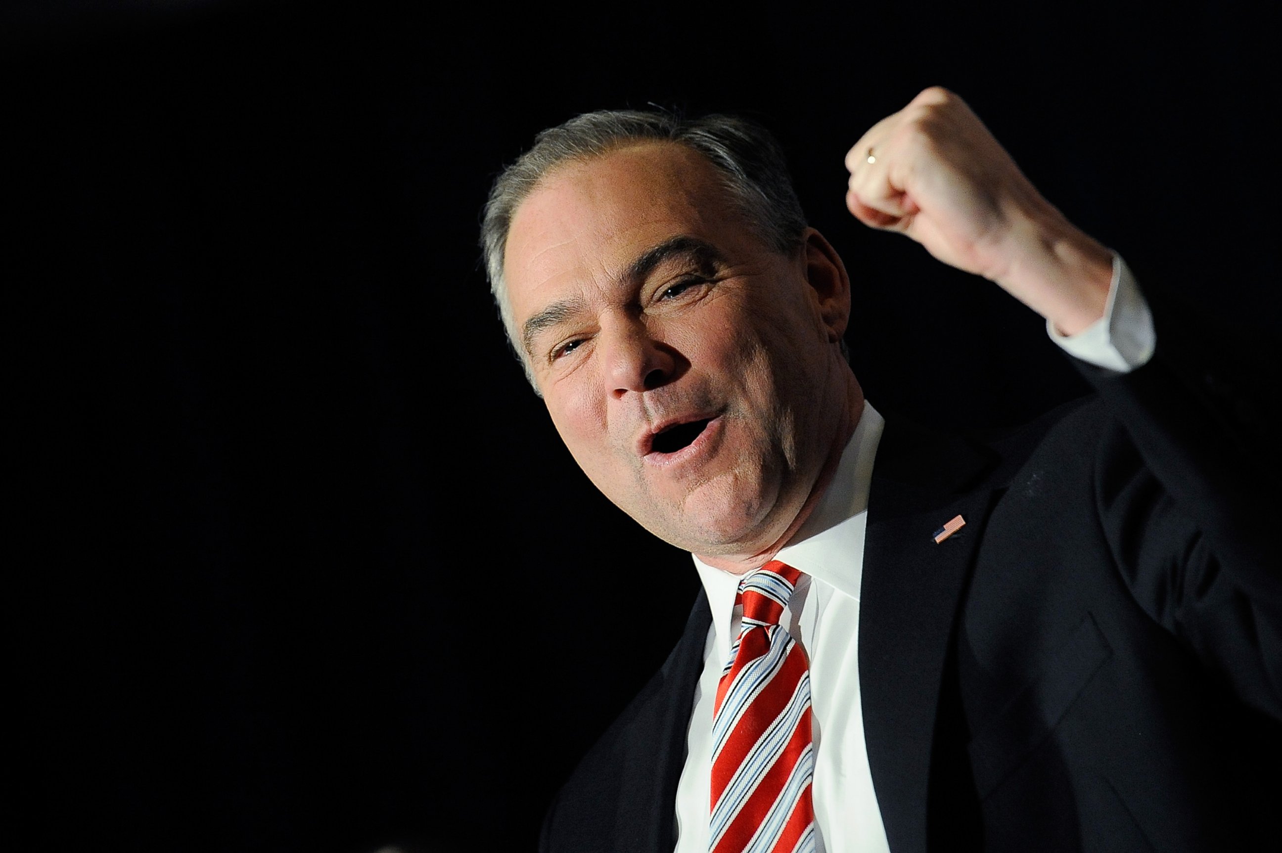 PHOTO: Tim Kaine speaks to his supporters at the Downtown Richmond Marriott, Nov. 6, 2012, in Richmond, Va.