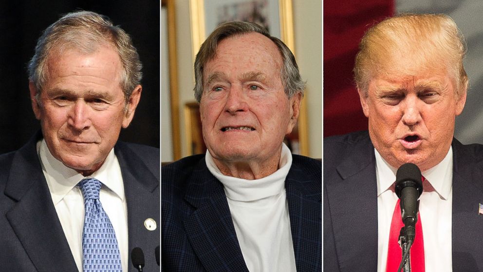 President George H.W. Bush and his son President George W. Bush have no plans to endorse Donald Trump, their spokesman told ABC News.