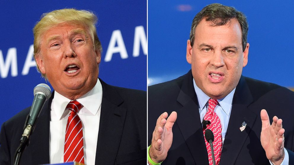 Donald Trump, left, is pictured on Sept. 30, 2015 in Keene, N.H. Chris Christie, right, is pictured in Simi Valley, Calif on Sept. 16, 2015.  