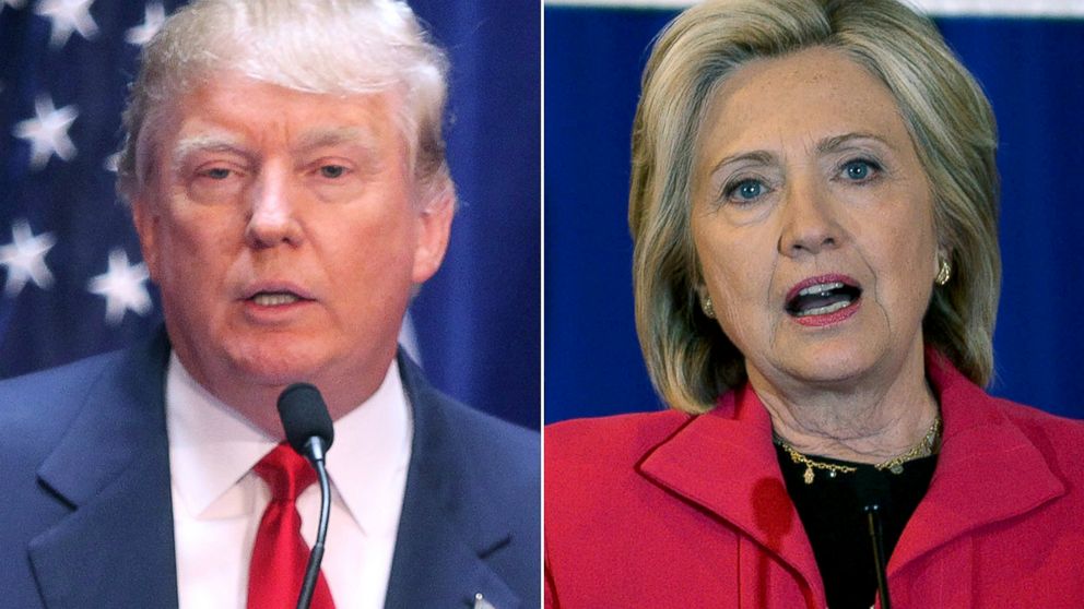 Donald Trump, left, and Hillary Clinton are both running for president in 2016.