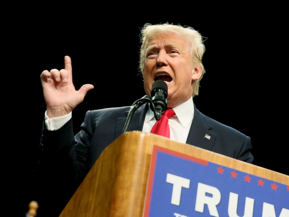 PHOTO: Donald Trump speaks during a rally in San Diego, California, May 27, 2016.