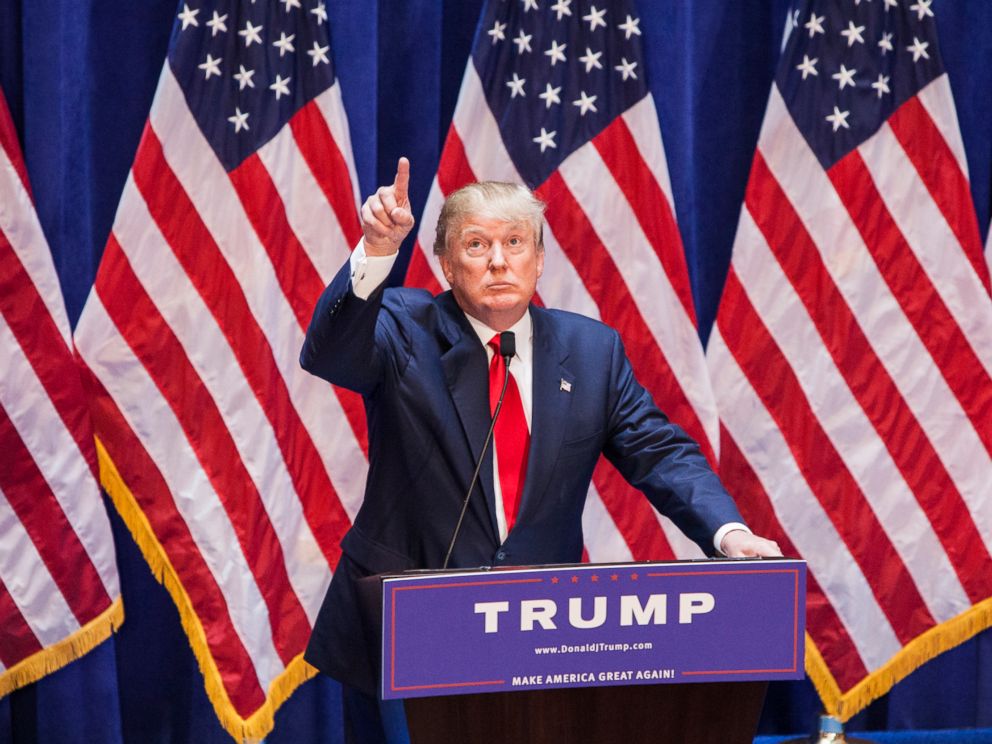 PHOTO: Donald Trump gives a speech as he announces his candidacy for the U.S. presidency at Trump Tower, June 16, 2015, in New York City.