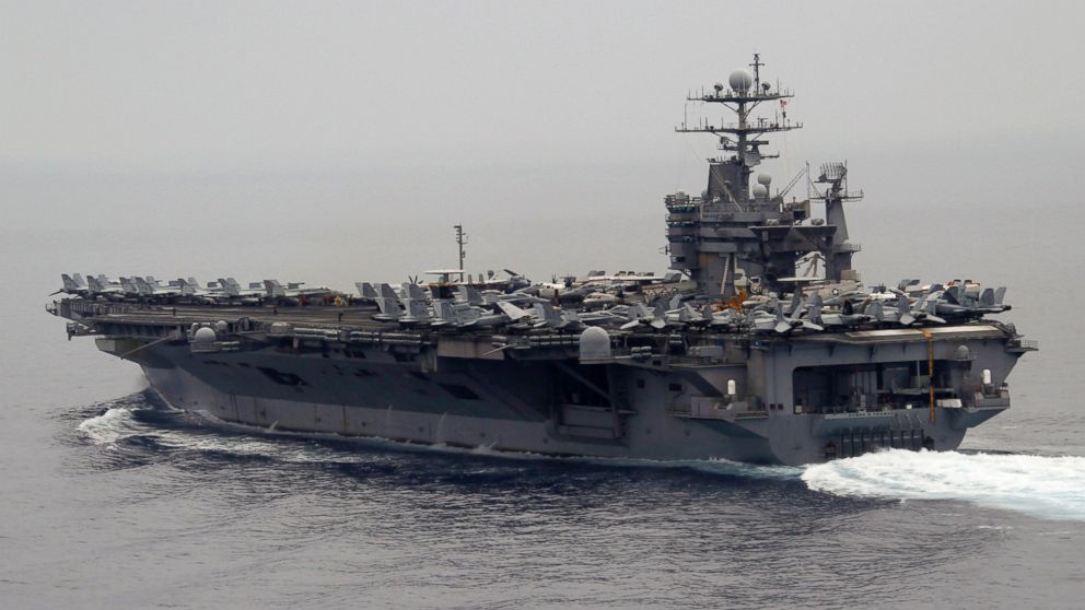 A general view shows the nuclear-powered US aircraft carrier USS Harry S. Truman at an undisclosed position in the Mediterranean Sea, south of Sicily, June 14, 2010.