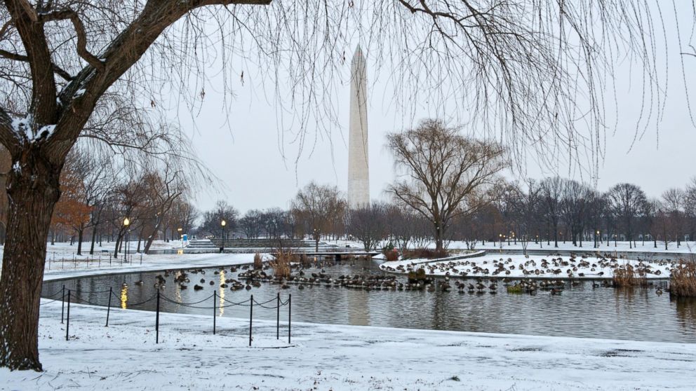 A view of the Washington Monument on a cold blustery morning, Jan. 27, 2015, in Washington.