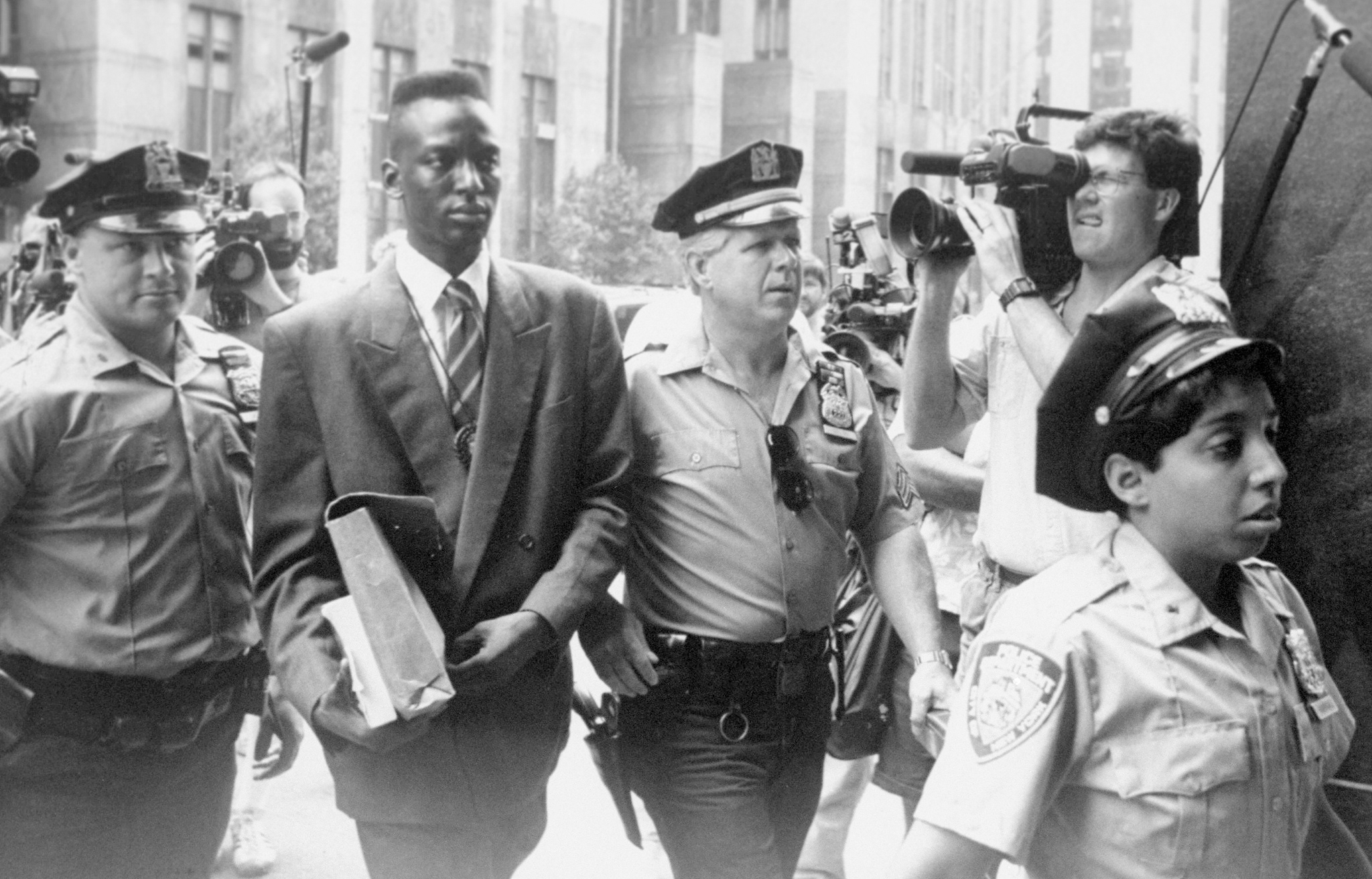 PHOTO: Yusef Salaam, accused rapist of a Central Park jogger, enters the Manhattan Supreme Court for deliberations.