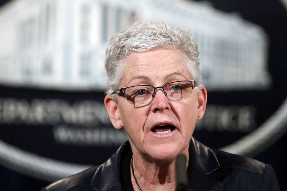 PHOTO: FILE - In this Jan. 11, 2017, file photo, Environmental Protection Agency (EPA) Administrator Gina McCarthy, speaks during a news conference at the Justice Department in Washington. 