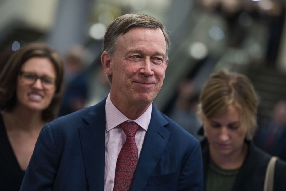 PHOTO: Gov. John Hickenlooper, D-Colo., is seen in the senate subway in the Capitol on Sept. 7, 2017.