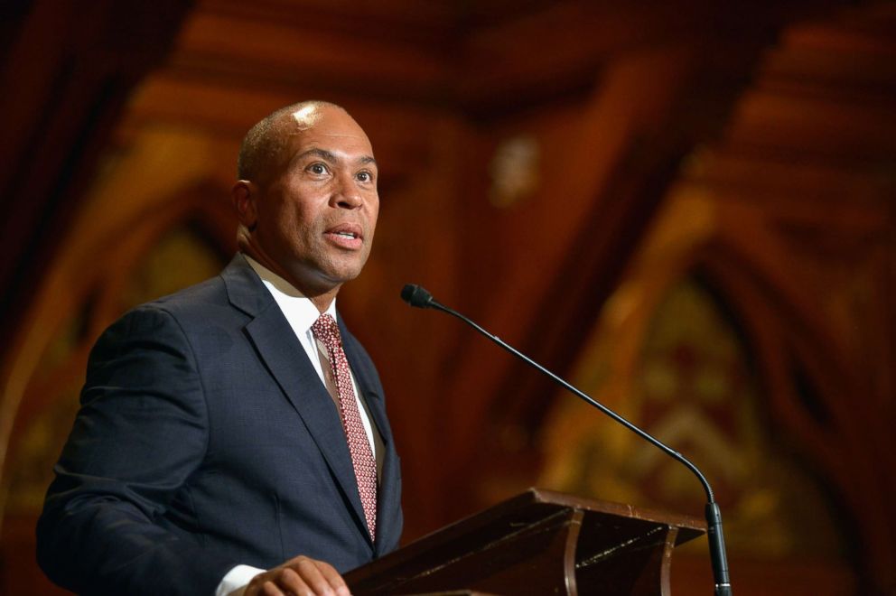 PHOTO: Deval Patrick attends the W.E.B. Du Bois Medal Ceremony and introduces John Lewis at Harvard University's Sanders Theatre, Sept. 30, 2014 in Cambridge, Massachusetts. 