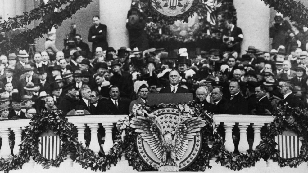 PHOTO: Franklin Delano Roosevelt making his inaugural address as 32nd President, 1933. 