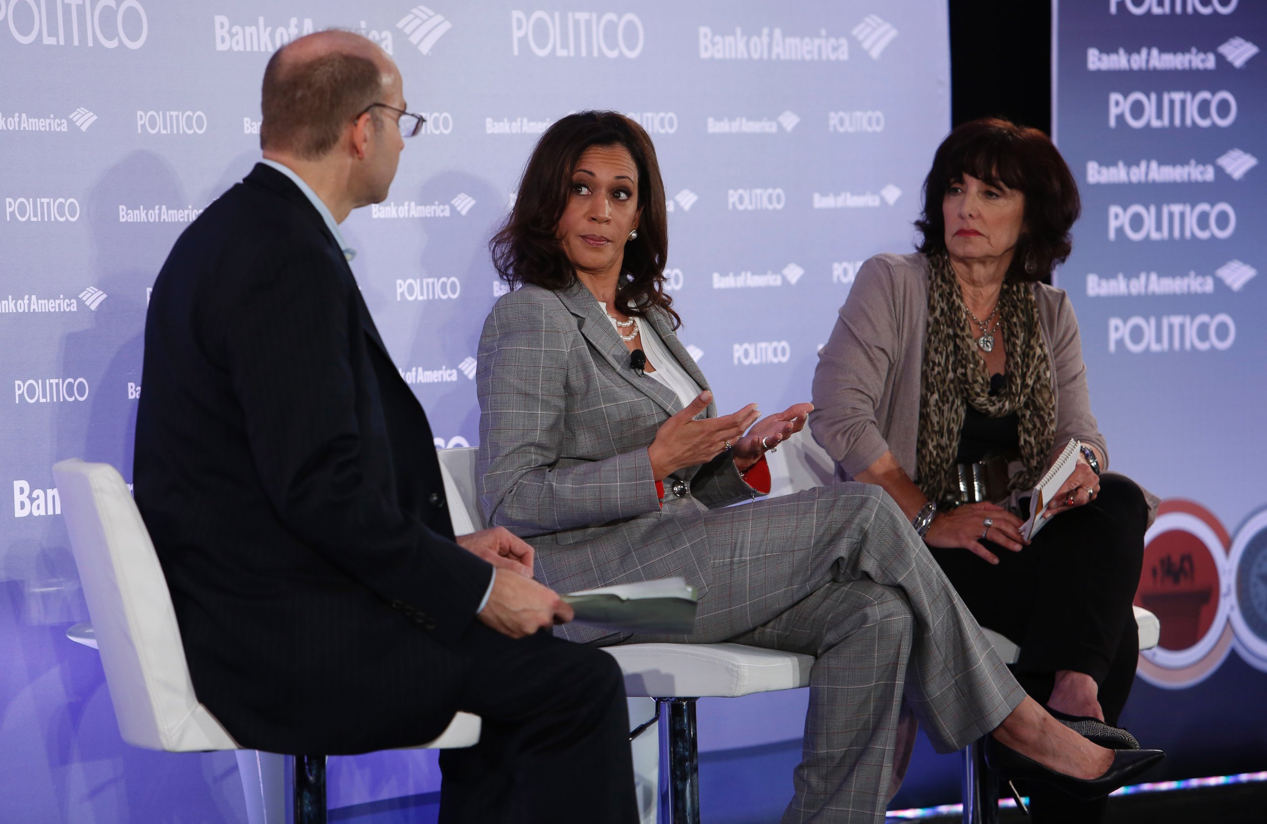 PHOTO: Kamala Harris speaks at a panel at "Politicon" in Los Angeles, Oct. 09, 2015. 