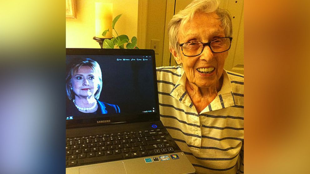 PHOTO: Virginia McDougle, 96, cast her ballot for Hillary Clinton for president on Nov. 8, 2016, in Worthington, Ohio.