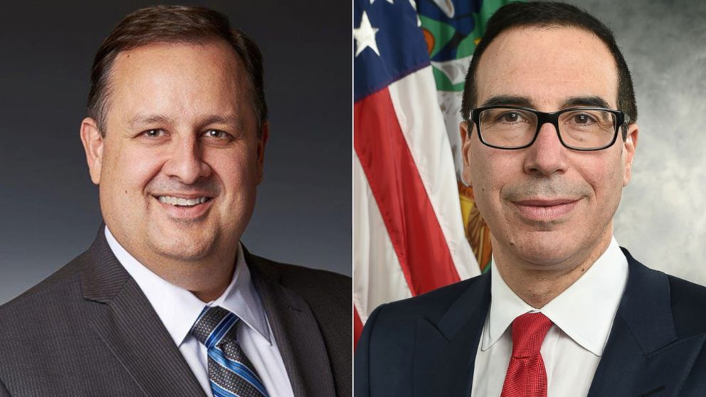 PHOTO: Walter Shaub and Steven Mnuchin are seen here in their official portraits.