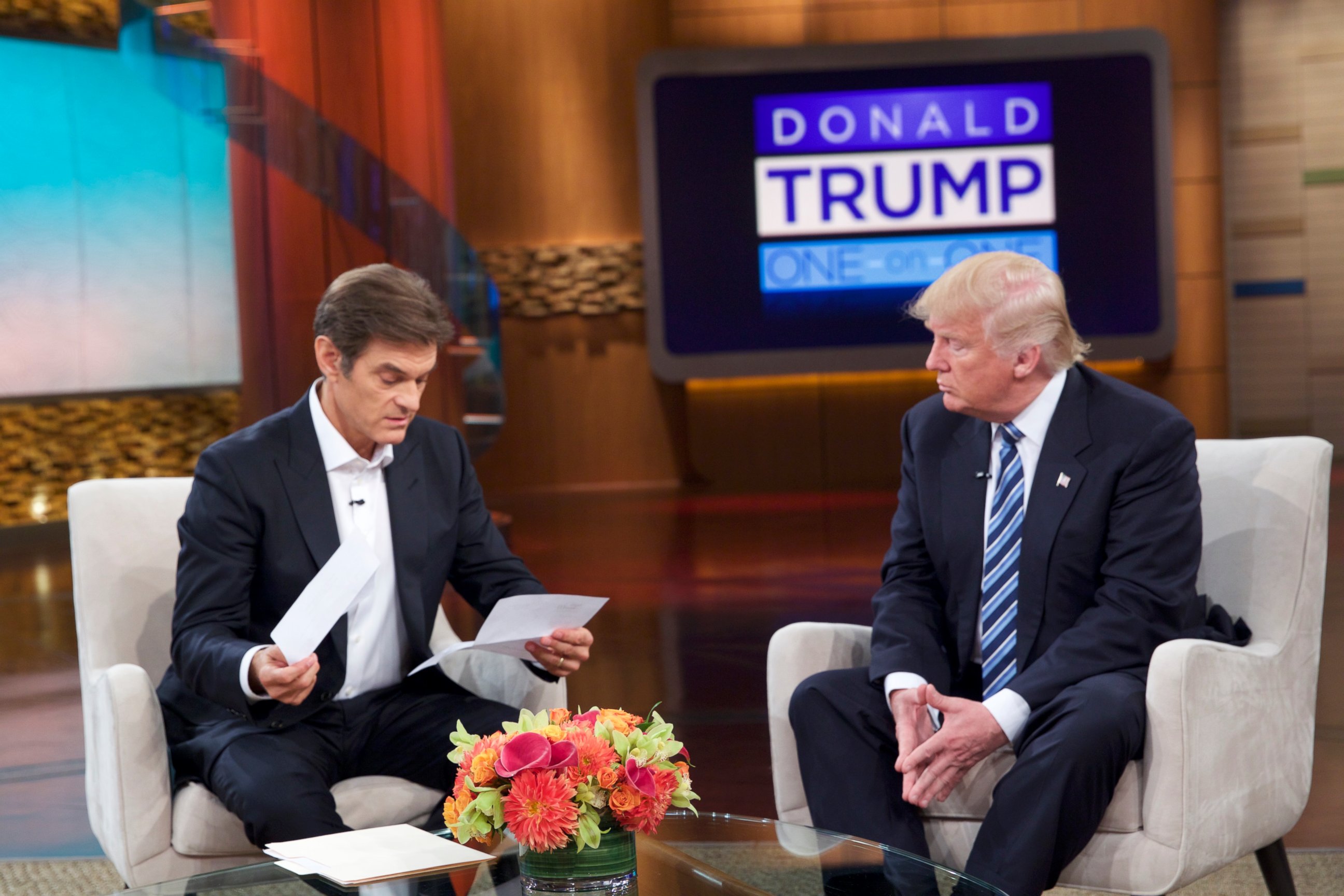 PHOTO: Donald Trump releases medical records for the first time to Dr. Oz on The Dr. Oz Show detailing the results of his most recent physical examination, Sept. 14, 2016.