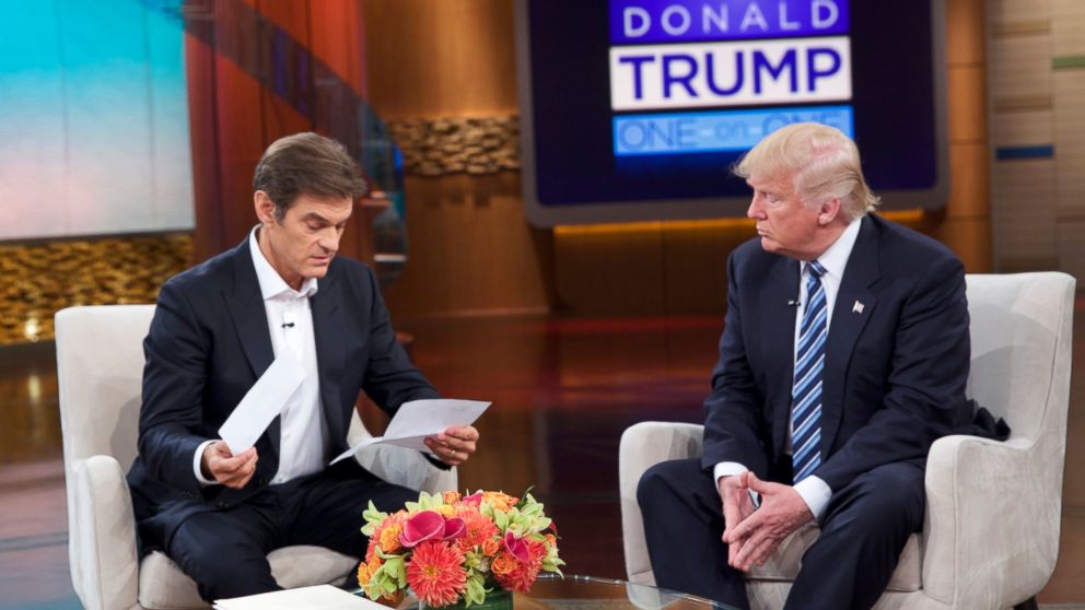 PHOTO: Donald Trump releases medical records for the first time to Dr. Oz on "The Dr. Oz Show" detailing the results of his most recent physical examination, Sept. 14, 2016.