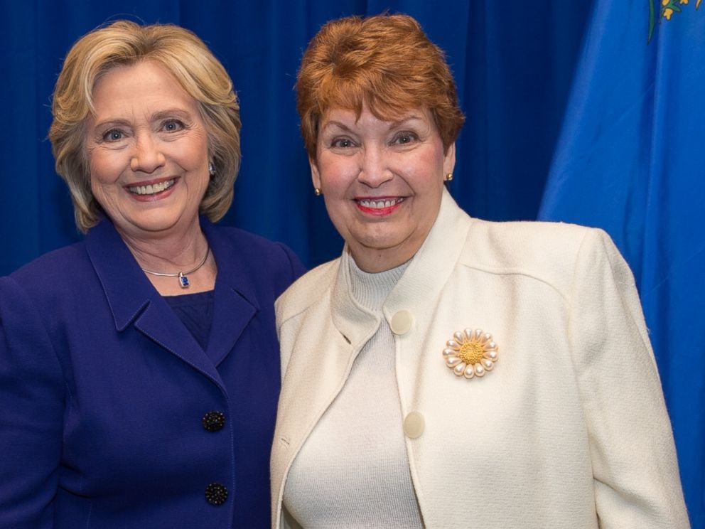 PHOTO: Donna West is seen here with Hillary Clinton.