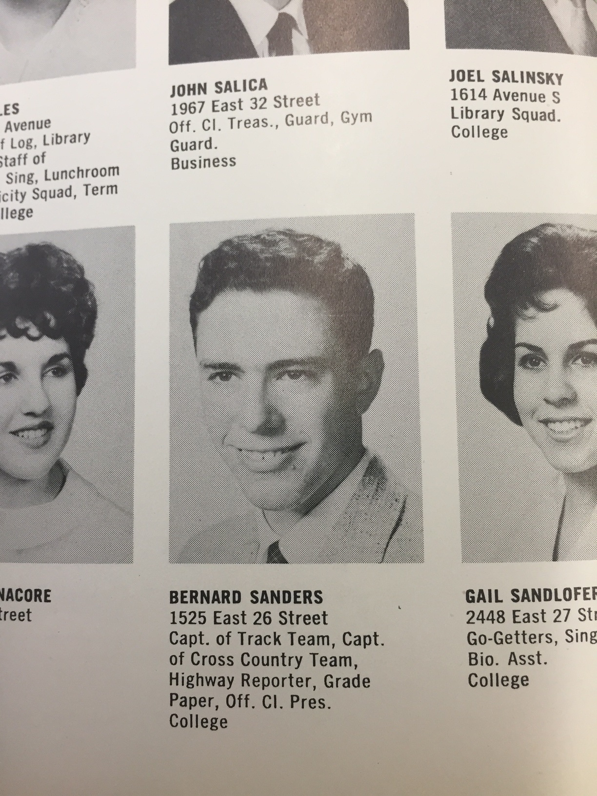 PHOTO: Bernie Sanders in his graduation portrait from James Madison High School.  