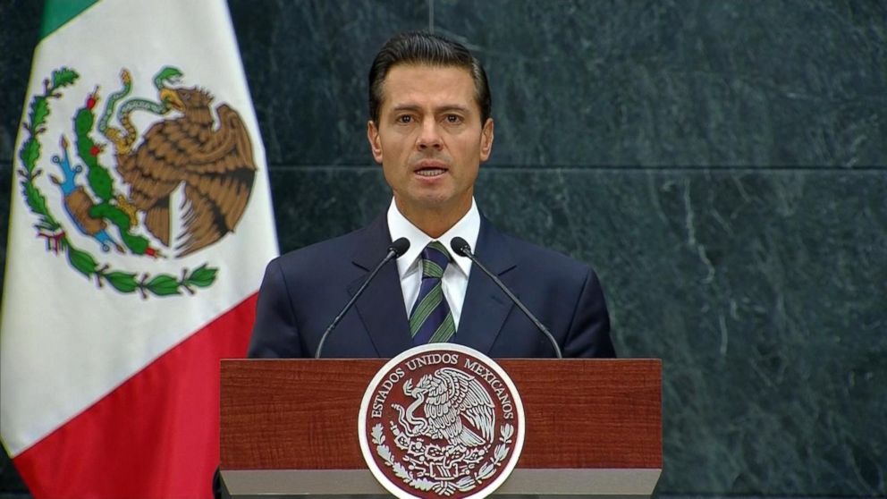 PHOTO: President Enrique Pena Nieto speaks during a press conference, on Aug. 31, 2016, in Mexico City.