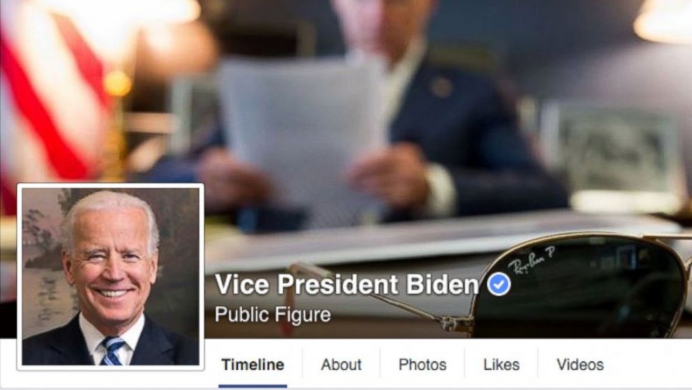 PHOTO: The Facebook page of Vice President Joe Biden is pictured here.