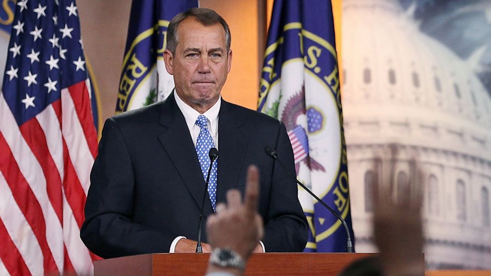 House Speaker John Boehner (R-OH), speaks to reporters during a press briefing at the U.S. Capitol, June 7, 2012, in Washington, DC. Speaker Boehner spoke about student loans, the need for more jobs and the economy.