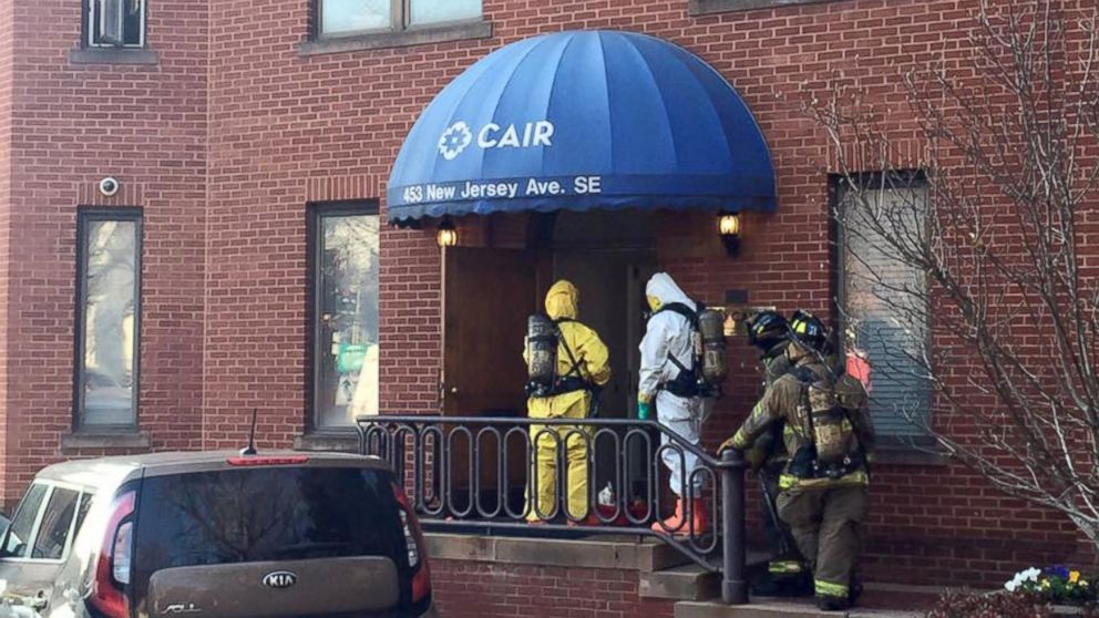 PHOTO: The CAIR office in Washington D.C. was evacuated by police Thursday December 10, 2015 after a "foreign substance" was received in the mail.