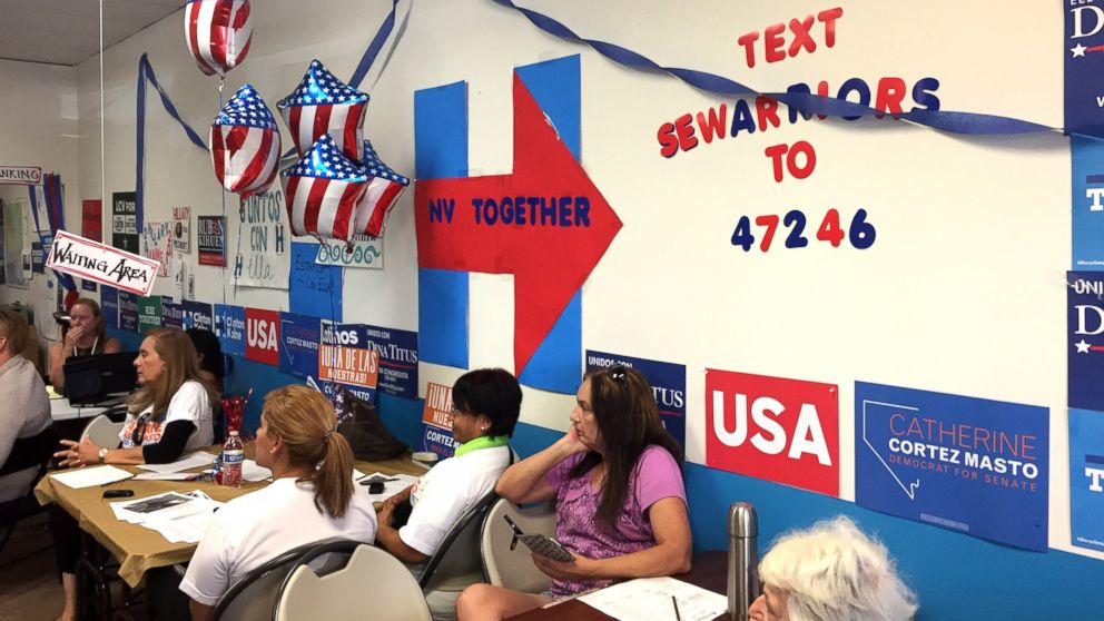 PHOTO: Volunteers in Nevada make calls for the full Democratic ticket, which in Clark County is a fully female ballot.