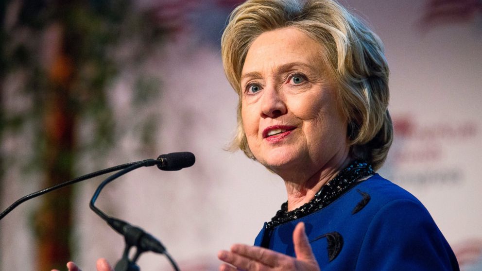 Former Secretary of State Hillary Rodham Clinton speaks after receiving the American Jewish Congress' lifetime achievement award, March 19, 2014, in New York. Clinton spoke at the group's gala and emphasized the longstanding relationship between the United States and Israel, and also spoke about the negotiations process with Iran.