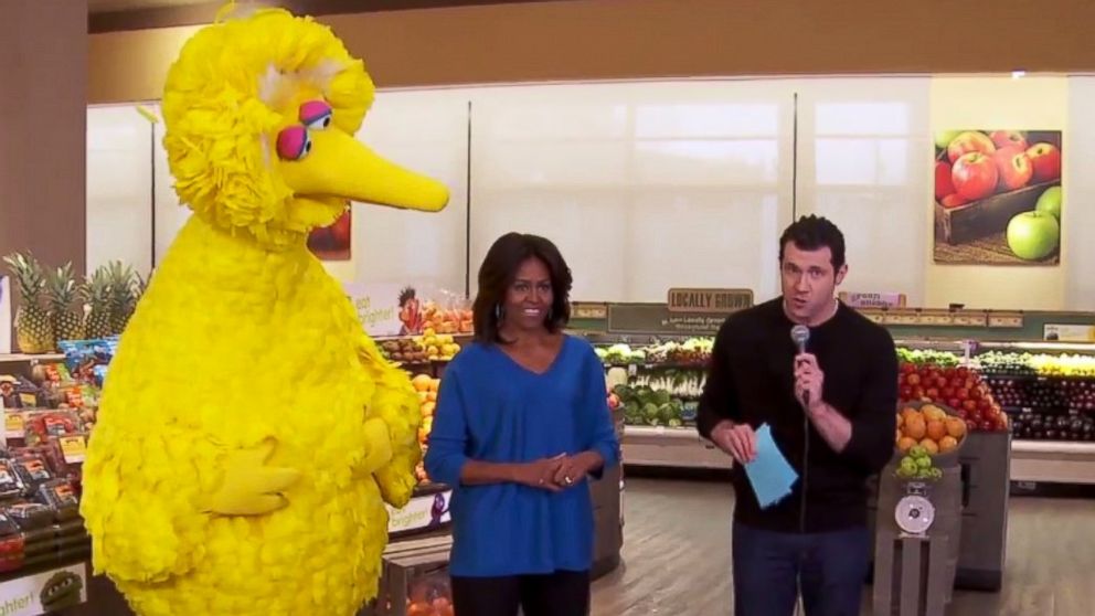 Michelle Obama and Big Bird partake in a 'Funny or Die' video with Billy on the Street.