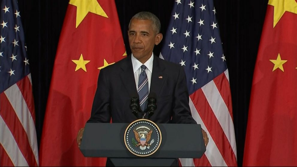 President Obama speaks at a press conference in Hangzhou, Zhejiang, China, Sept. 5, 2016.