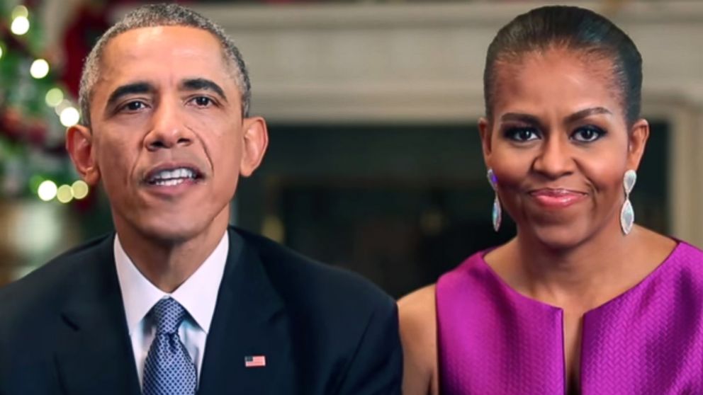 PHOTO: The First Family wished the nation a Merry Christmas from the White House, Dec. 25, 2014.